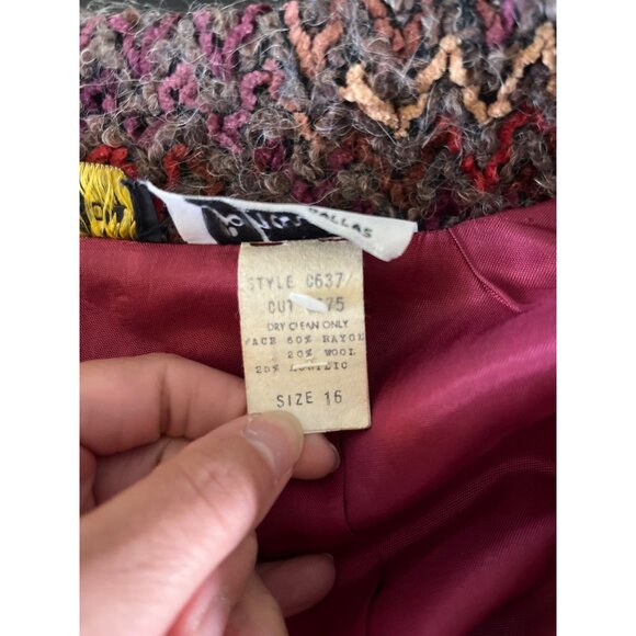 3 For $10 Jo Hardin Originals Womens Size 16 Vintage Knitted Open Coat Multicolo - Picture 4 of 4